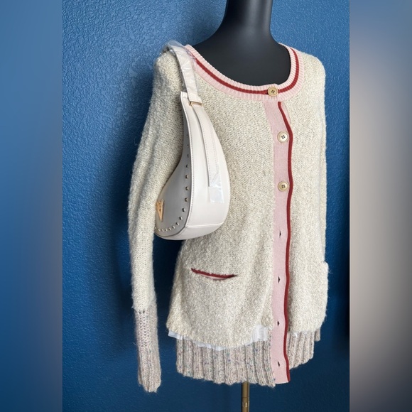 Anthropologie Sweaters - 🧵2/$80🧵 CHARLIE & ROBIN Anthro Cardigan, tulle, boucle, unique, ribbon trim